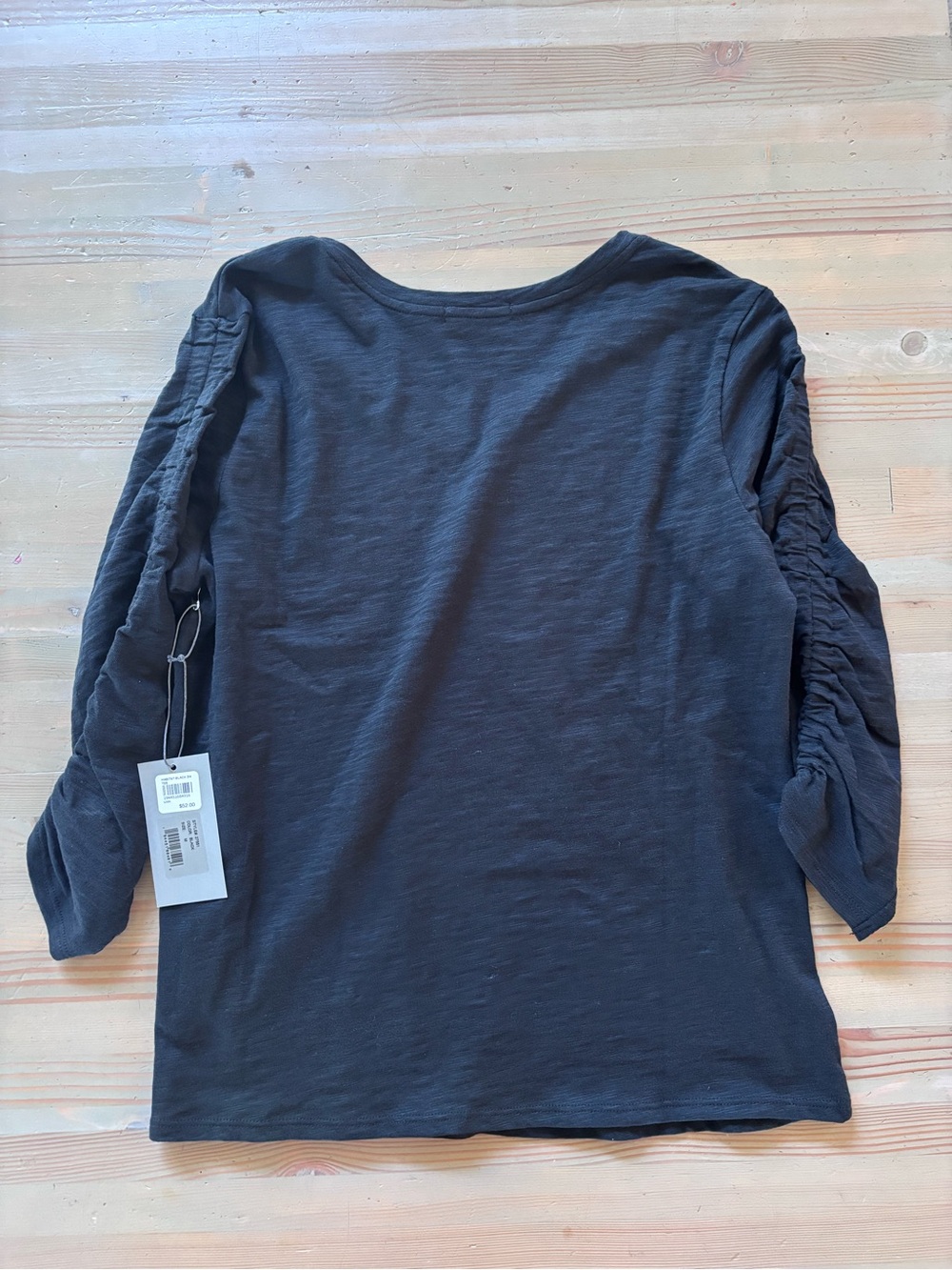 Habitat V-Neck Ruched Sleeve Top - Black - Medium - Picture 3 of 6